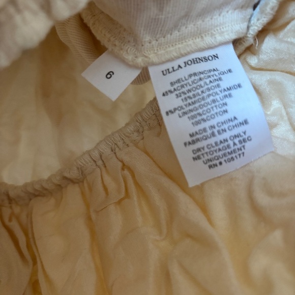 Ulla Johnson Babette Top in Creme Size 6 Puff Sleeve Bow Closure Classic Crinkle - Picture 12 of 17